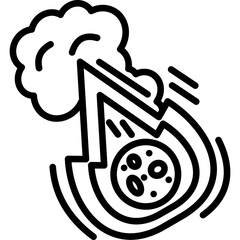 Meteor Impact line icon © gowel5