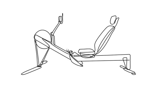 Rowing machine illustration white background.