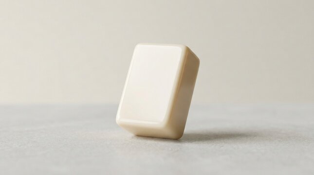 Clean bar of soap on a neutral surface with soft lighting for hygiene and skincare concepts