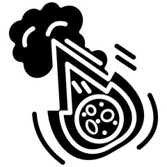 Meteor Impact glyph icon © gowel5