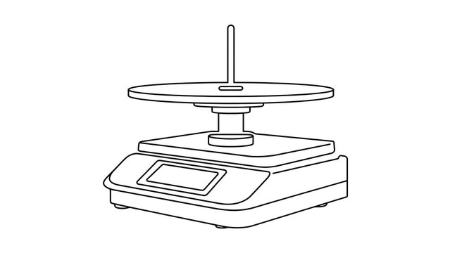 Digital kitchen scale illustration white background.