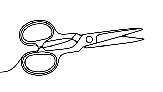 Isolated scissors illustration on white background.