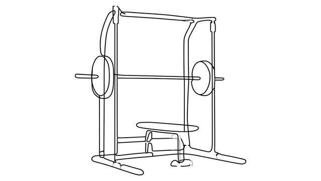 Weight lifting machine illustration white background.