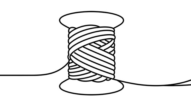 Spool of thread on white background.