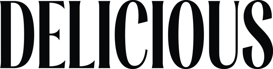Typography Bold black text showing the word delicious in modern typography Vector © MD ARIFUL ISLAM