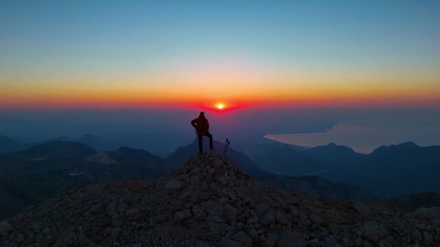 Majestic Mountain Peak Sunrise Orbit