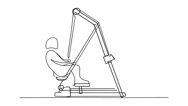 Person using ski machine on white background.