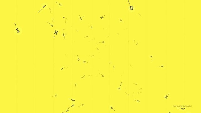 Mathematical Symbols and Numbers Floating on Yellow Background