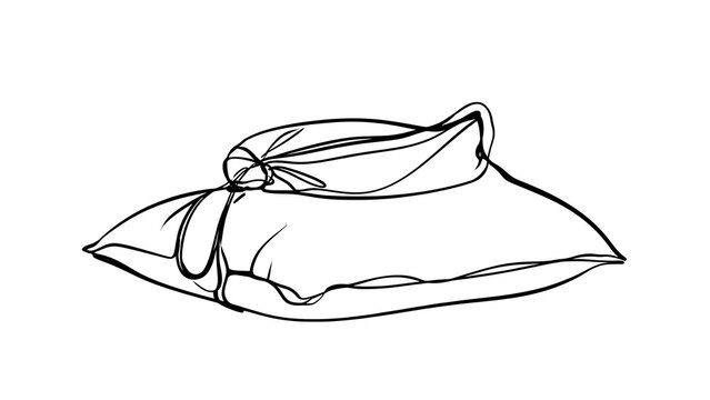 Simple pillow sketch on white background.
