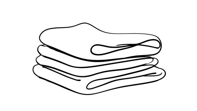 Stack of folded towels on white background.