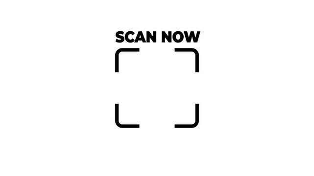 QR code being scanned with a red laser. Seamless looping animation of electronic qr code scanner process with red laser