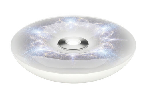 Abstract toroidal energy flow isolated on transparent background for science and technology