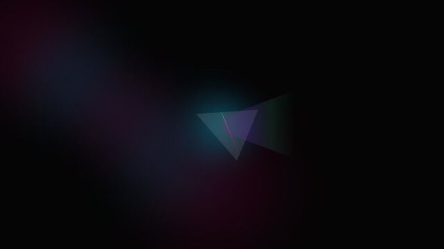 Dark background with glowing geometric shape. Soft blue hues pulse from central triangle. Minimalist design suggests modern digital aesthetic. Ideal for tech, abstract, or futuristic concepts