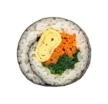 Korean kimbap slice png Fresh kimbap slice cutout Healthy sushi roll png
