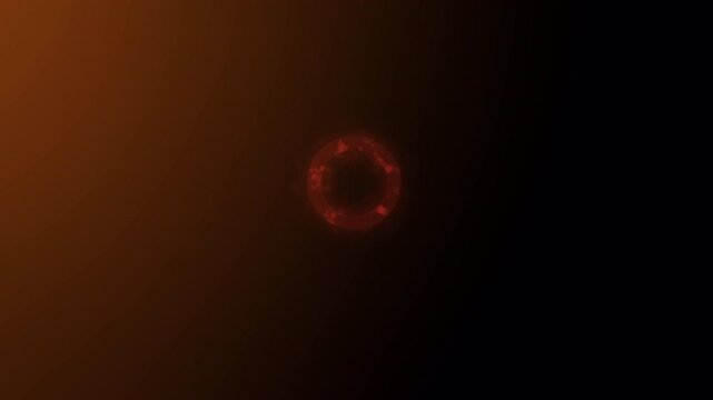 Burning red ellipse shrinking in dark space