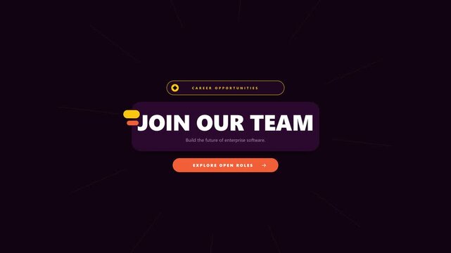 Join our team career opportunities button animation for corporate recruitment websites