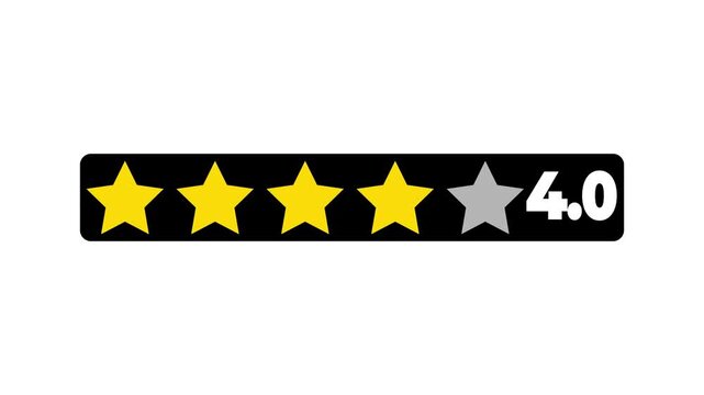 5 Stars to 1 Stars Rating Animation on Green Screen showing a noticeable rating drop for customer feedback, dissatisfaction, and review decline