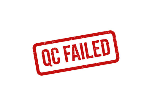 Red qc failed rubber stamp impression