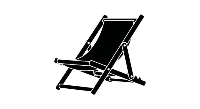 Vector illustration of folding beach chair icon on a transparent background