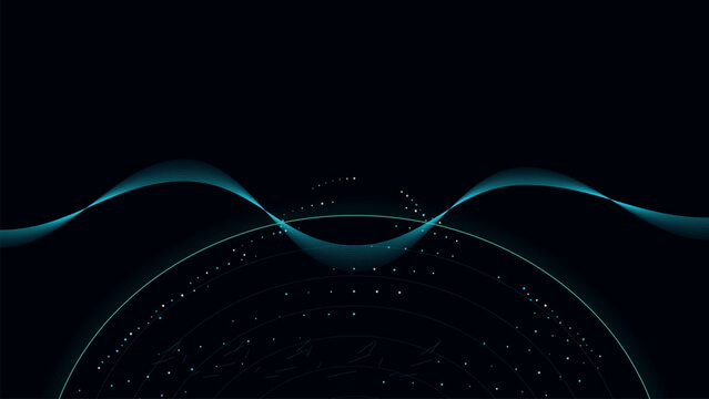 Abstract futuristic global network connection background with glowing planet earth and big data waves
