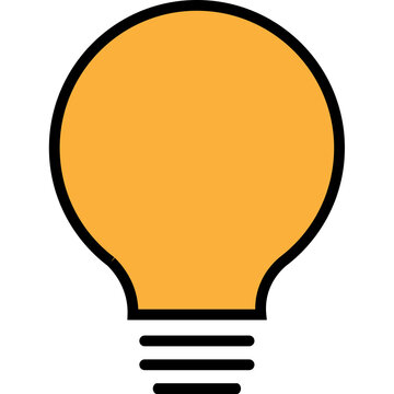 Light Bulb Vector Icon Yellow Idea Lamp Inspiration Creativity Solution Symbol