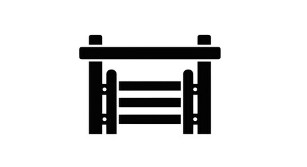 Fototapeta premium Vector illustration of wooden fence gate icon on a transparent background