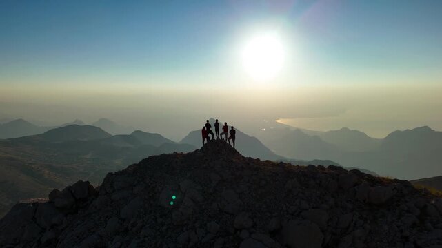 Spectacular Sunrise Mountain Peak Drone