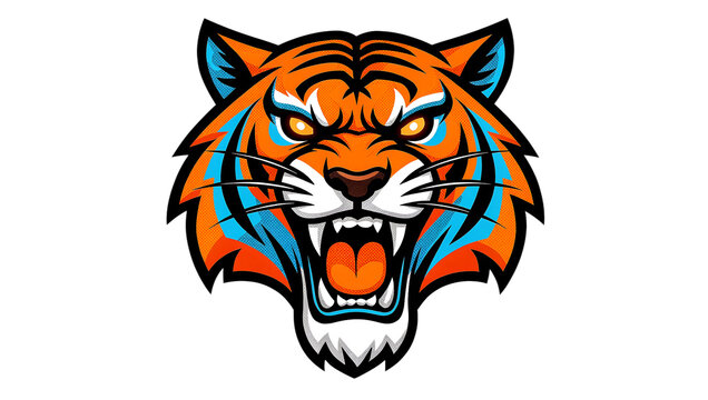Fierce roaring tiger esports gaming mascot vector logo