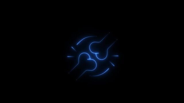 Glowing Neon Rectangle Frame Border Animation on Black Background, Futuristic Energy Line Display, 4K Motion Graphics Loop..