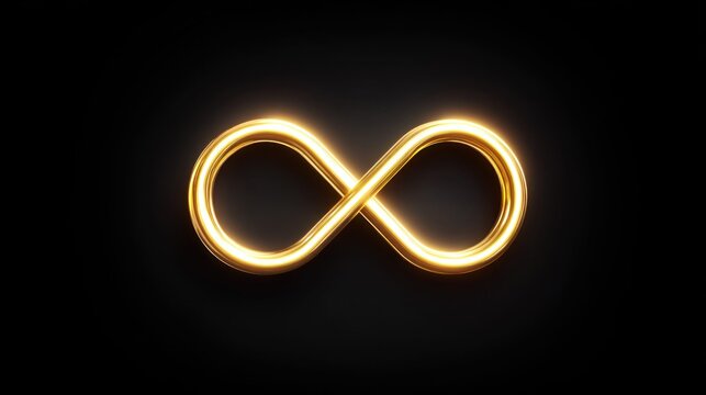 Infinite loop design element on black backdrop