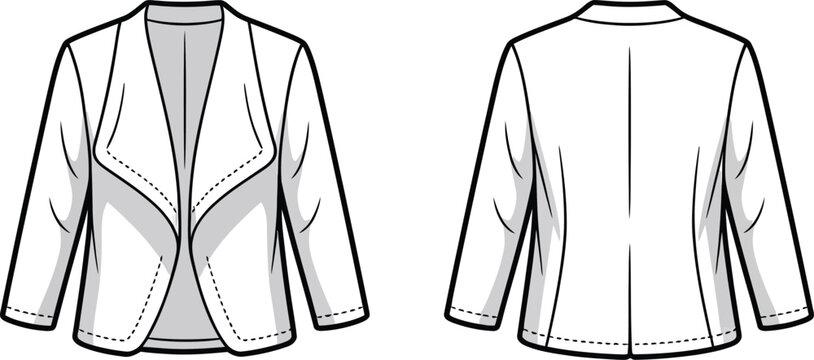 Black and white of women's blouses with different necklines and sleeve styles fashion clothing