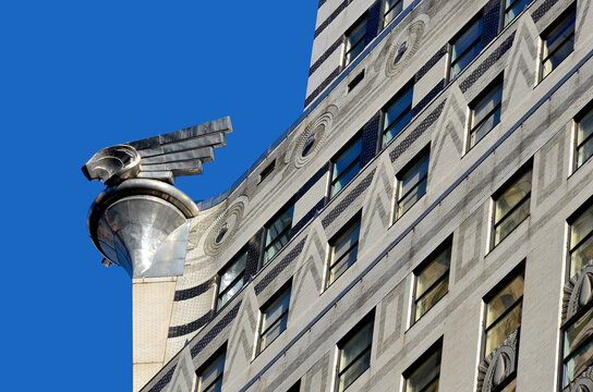 NEW YORK CITY UNITED STATES OF AMERICA::Chrysler building facade in New York, was the world's tallest building before it was surpassed by the Empire State Building in 1931. 