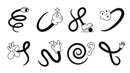 Fototapeta premium Surreal Minimal Character Line Art Collection Creative Abstract Flowing Vector Illustrations