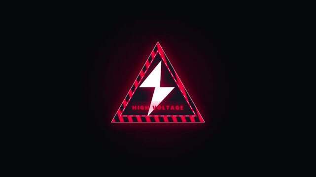 High Voltage Warning Symbol with Lightning Bolt