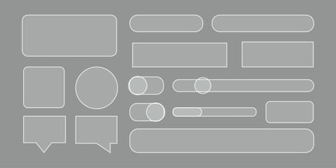 Fototapeta premium Collection of diverse UI elements including rounded rectangles circles and speech bubbles on a neutral background