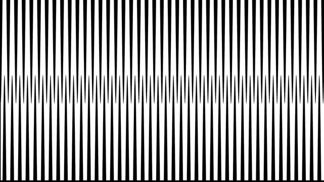 Abstract Vertical Line Distortion and Animated Black and White Optical Wave Pattern animation of  Dynamic Op Art Background, Seamless Motion Design animation