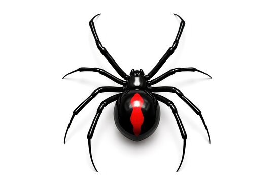Black widow spider isolated on white background