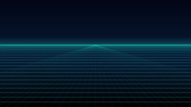  Cyberpunk Cyber Neon Horizon Grid Landscape Wallpaper
