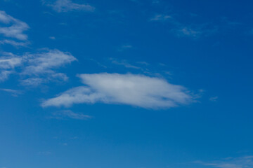 Obraz premium Beautiful Blue Sky with Soft White Clouds, Natural Background