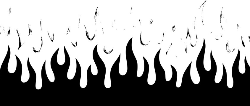Una imagen estilizada en blanco y negro con un patr&oacute;n de llamas repetitivo para proyectos creativos