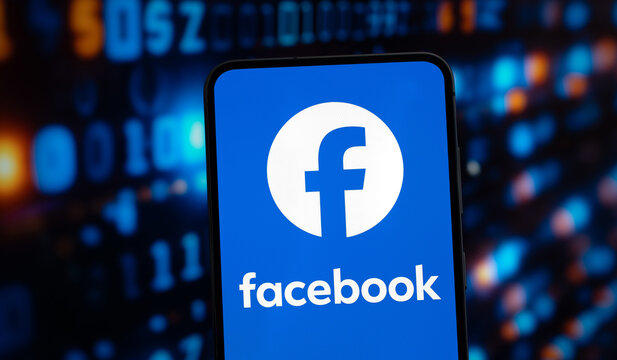 Facebook application displayed on cell phone