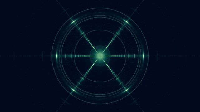 luminous geometric starburst design with glowing lines and circular patterns - futuristic, technology, energy