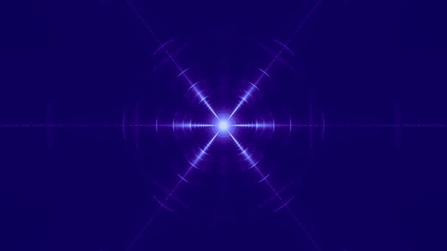 vibrant purple starburst light effect with digital glitch lines, neon glow, futuristic energy burst, technology