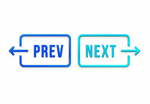 Modern prev next navigation buttons with arrows and rounded corners