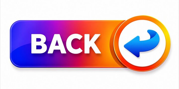 Modern back button with gradient color and arrow icon