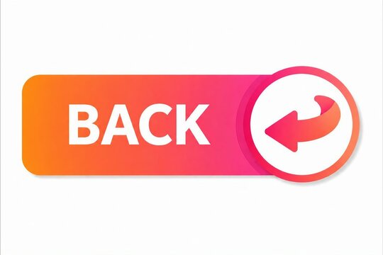 Modern back button with arrow icon on colorful gradient capsule