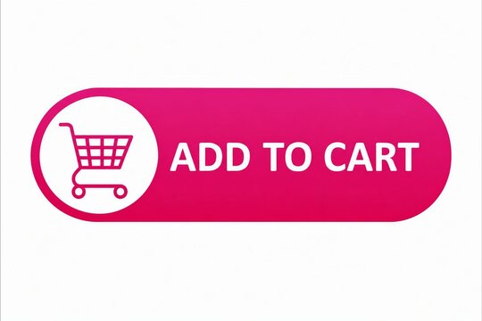 Add to cart button with shopping cart icon on pink background