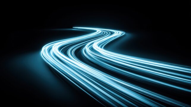 Flowing light path abstract design concept