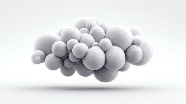 Floating spheres create an abstract dreamy visual effect