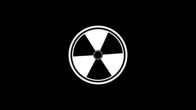 Radiation icon button animation with black color. Radiation button icon concept.